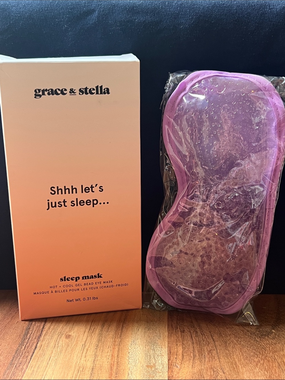 grace & stella Lavender Gel Bead Eye Sleep Mask NEW